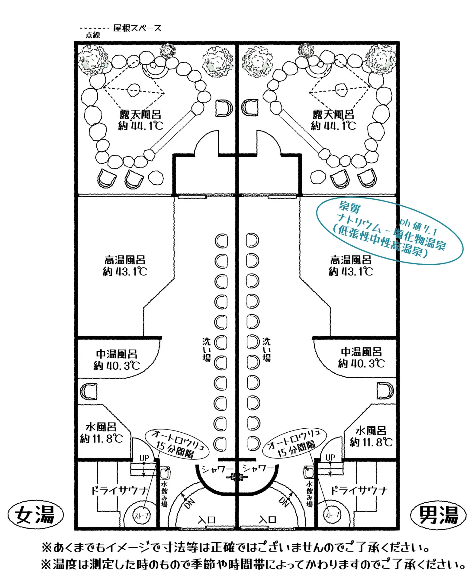 定山渓温泉旅籠屋温泉マップ
